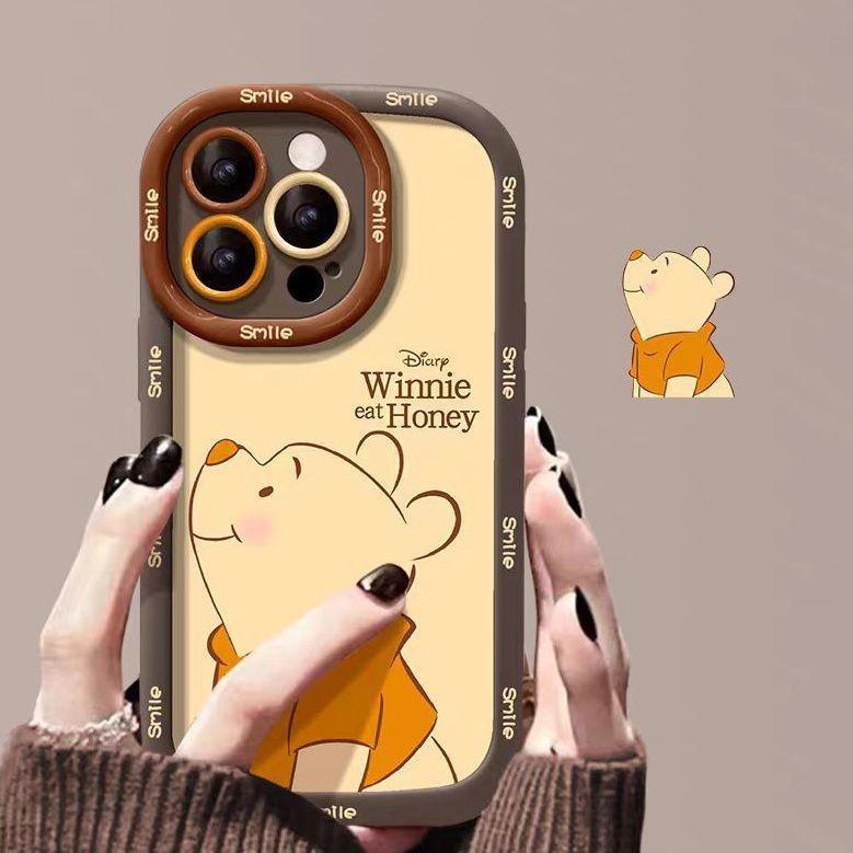 ใหม่เคสโทรศัพท์น่ารักดูที่ดาวหมีพูห์เหมาะสําหรับiphone15promax/14pro/13 พรีเมี่ยม 12promax Creative 11 พัฟกรณี 1F2T