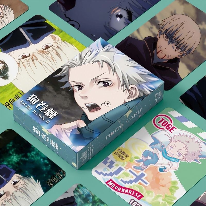 50-55pcs Manga Manhwa Identity V Laser Holographic Lomo Cards Pochacco Dawn of the Dragon Jujutsu Kaisen Photocards Night by the Sea Blue Archive Auto World Hologram Postcards