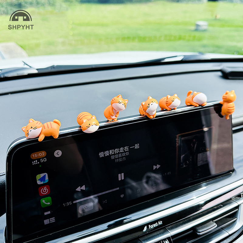 Shpyht สุ่มสัตว์น่ารัก Miniature Figurines Creative แมวน่ารักเครื่องประดับรถ Figurines DIY ตกแต่งบ้านเครื่องประดับขนาดเล็กของขวัญใหม่