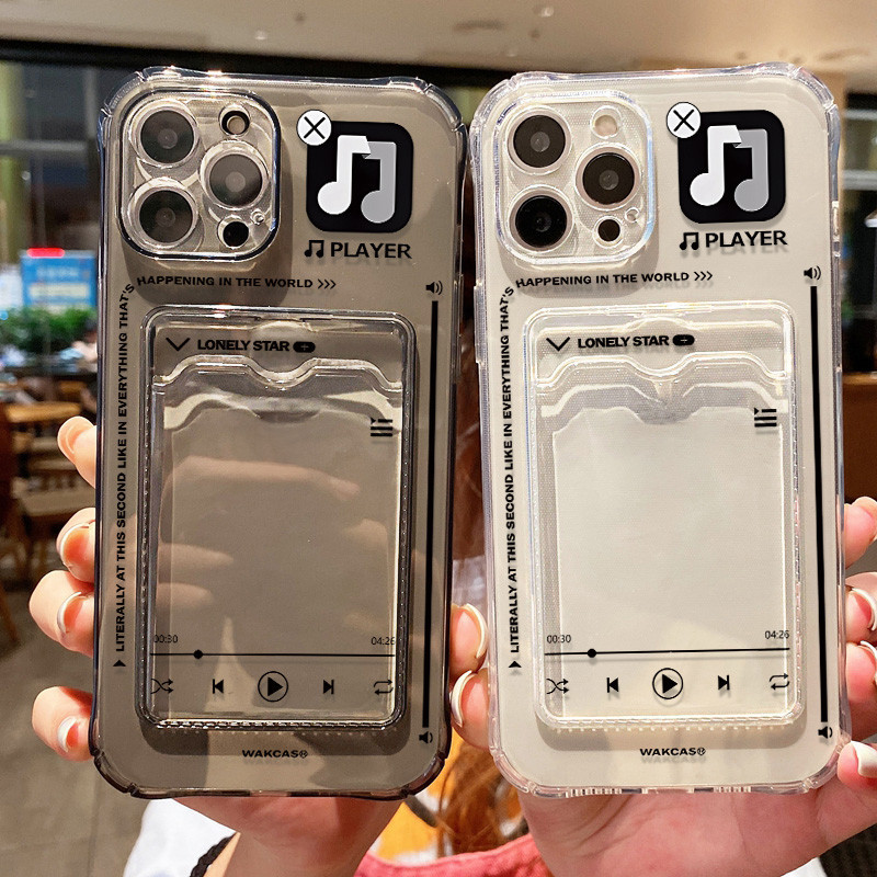 เคสซิลิโคน For iPhone 11 13 12 14 15 Pro Max 7 8 Plus XR XS MAX X SE เคสโทรศัพท์กันกระแทกพร้อมช่องเสียบการ์ด ปกการ์ตูน