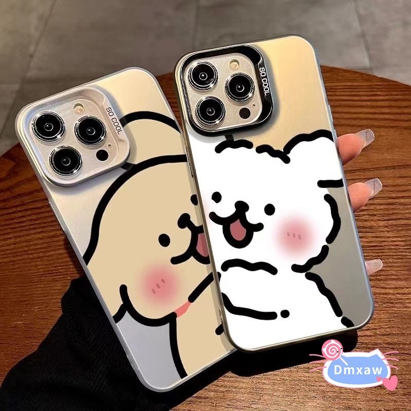 น่ารักคู่สุนัขสําหรับxiaomi 14T Pro Civi 4 Pro 14 Ultra Redmi 14C 13 A3 A3Xหมายเหตุ 14 Pro Plus Poco F6 Pro C61 M6 5Gนุ่มกรอบเคสโทรศัพท์Hallow Puppy Lineการ์ตูนสุนัขปกหลัง