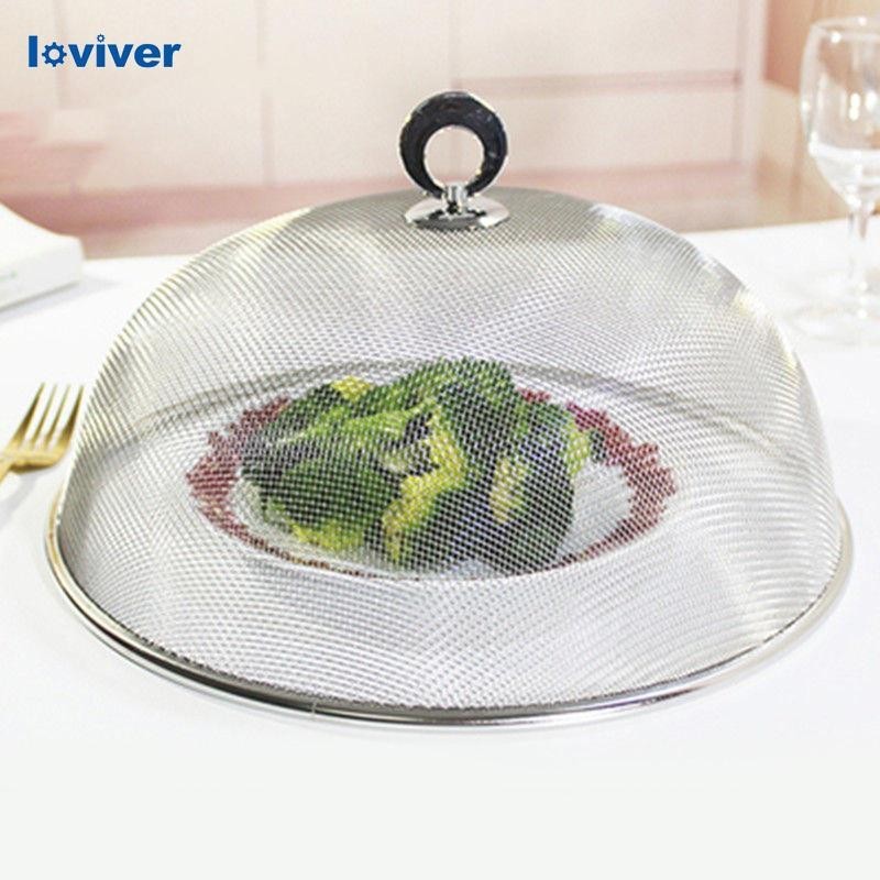 [Loviver] ฝาครอบให้บริการอาหารป้องกันแมลงวันอาหารสแตนเลสแบบใช้ซ้ําได้กันฝุ่น