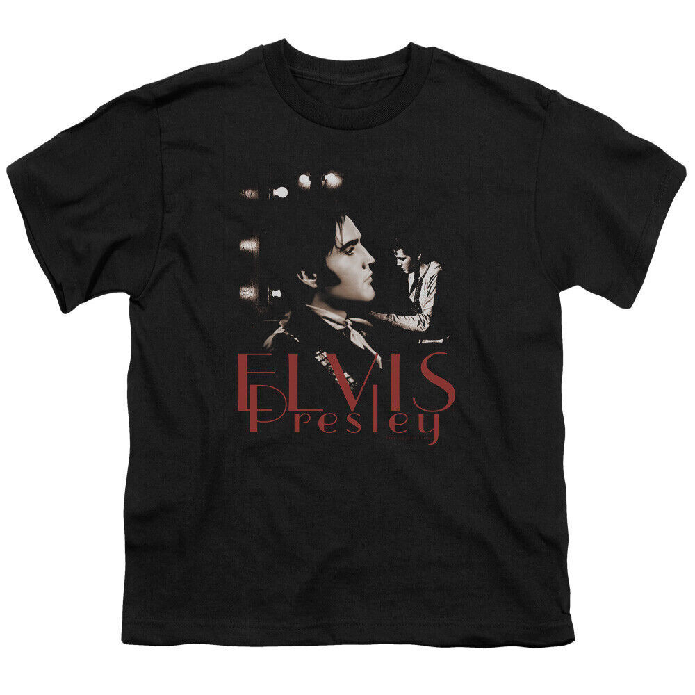 เสื้อยืด Elvis Presley Memorie Youth The King Rock Music Tee Black