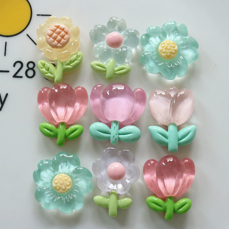 เรซิ่นทิวลิป Jibbitz สําหรับ Crocs ดอกไม้รองเท้า Charms ดอกทานตะวัน Jibits Charm Daisy ดอกไม้ Jibitz Croc สําหรับผู้หญิงรองเท้าอุปกรณ์เสริมตกแต่ง