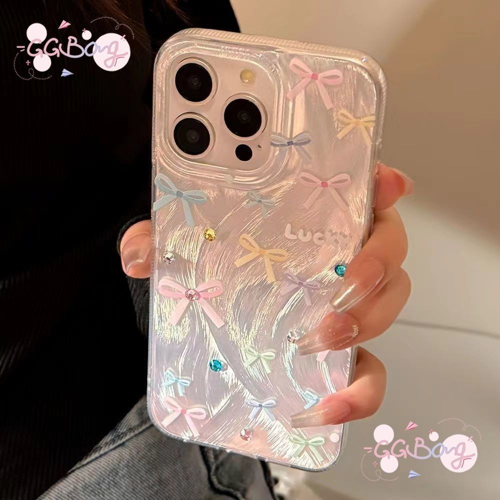 ตก แต่งทันสมัยน่ารักสีสันสดใสขนนกเส้นด้าย iPhone 15 11 12 14 13 Pro Max XR 7Plus 8 15 7 14 Plus X SE XS Max