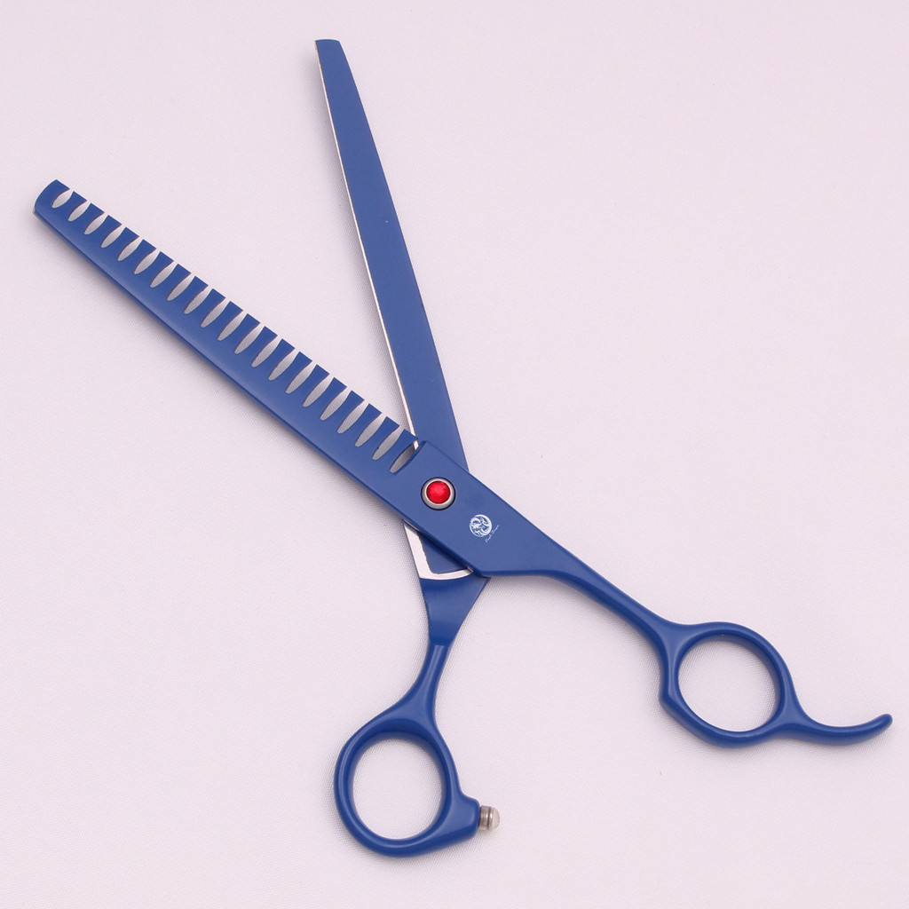 มังกรสีม่วง กรรไกรสัตว์เลี้ยง 7.5 นิ้ว ความงามสีฟ้าตัดตรงกรรไกรฟันกระดูกปลาตัดโค้งโกลเด้นวีไอพีชุดทําให้ผอมบาง - รูปที่ 4