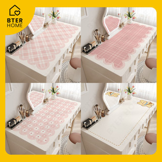 Bter Home Taplak Meja Rias Makeup Pink Cute Korean Style Anti Air Anti Slip Tahan Panas PVC Premium