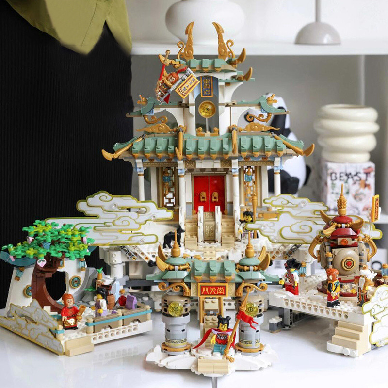 บล็อกตัวต่อ Lego Sun Wukong Havoc in Heaven ขนาดใหญ่ที่เข้ากันได้ ความยากสูง 10000 ชิ้น ของเล่นประกอ