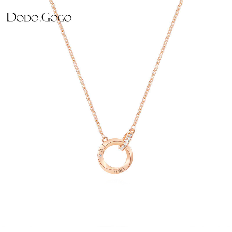 Dogogo Mobius แหวนสร้อยคอ All-Match Niche Clavicle Chain Qixi สําหรับแฟน
