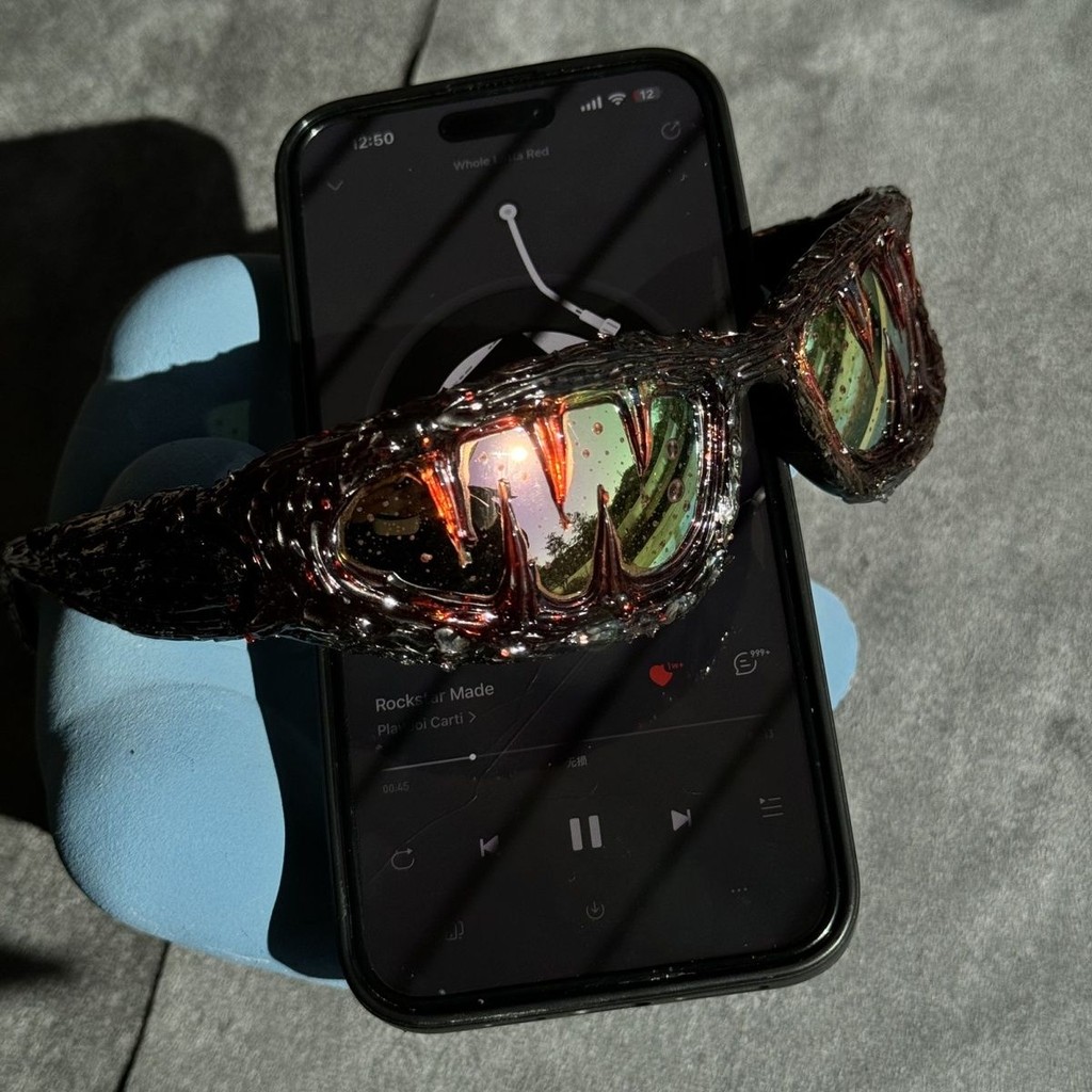 ✨ Pi0neeR Blood Crystal แว่นกันแดดเรซิ่นแฮนด์เมด avant-garde มืด แบบ gothic FM