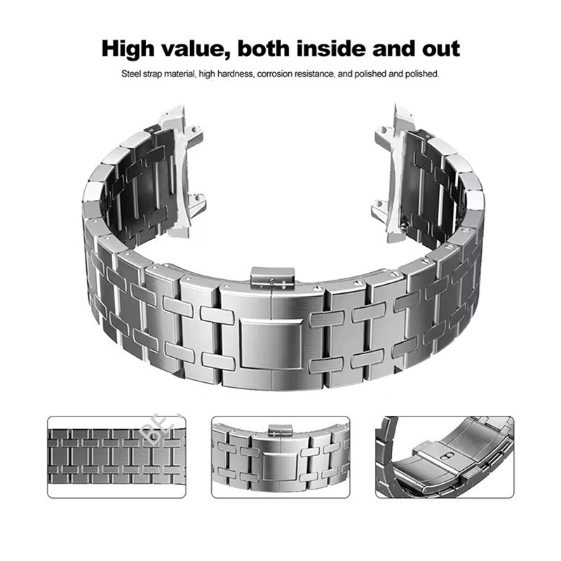 สําหรับ Amazfit T-Rex 3 Band สแตนเลสสตีลสําหรับ Amazfit T-Rex 3 Smartwatch โลหะหรูหราสร้อยข้อมือ Watchband Accessorie