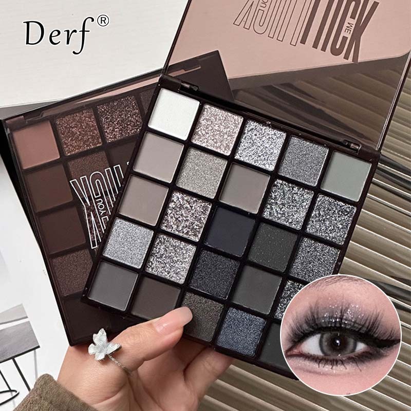 25 สีอายแชโดว์ จานสี สีดําสีขาวสีเทาเมทัลลิคสโมคกี้แต่งหน้าอายแชโดว์พร้อมกระจกเอิร์ ธ สีอายแชโดว์ดิสก์ผู้ชายอายแชโดว์แผ่น