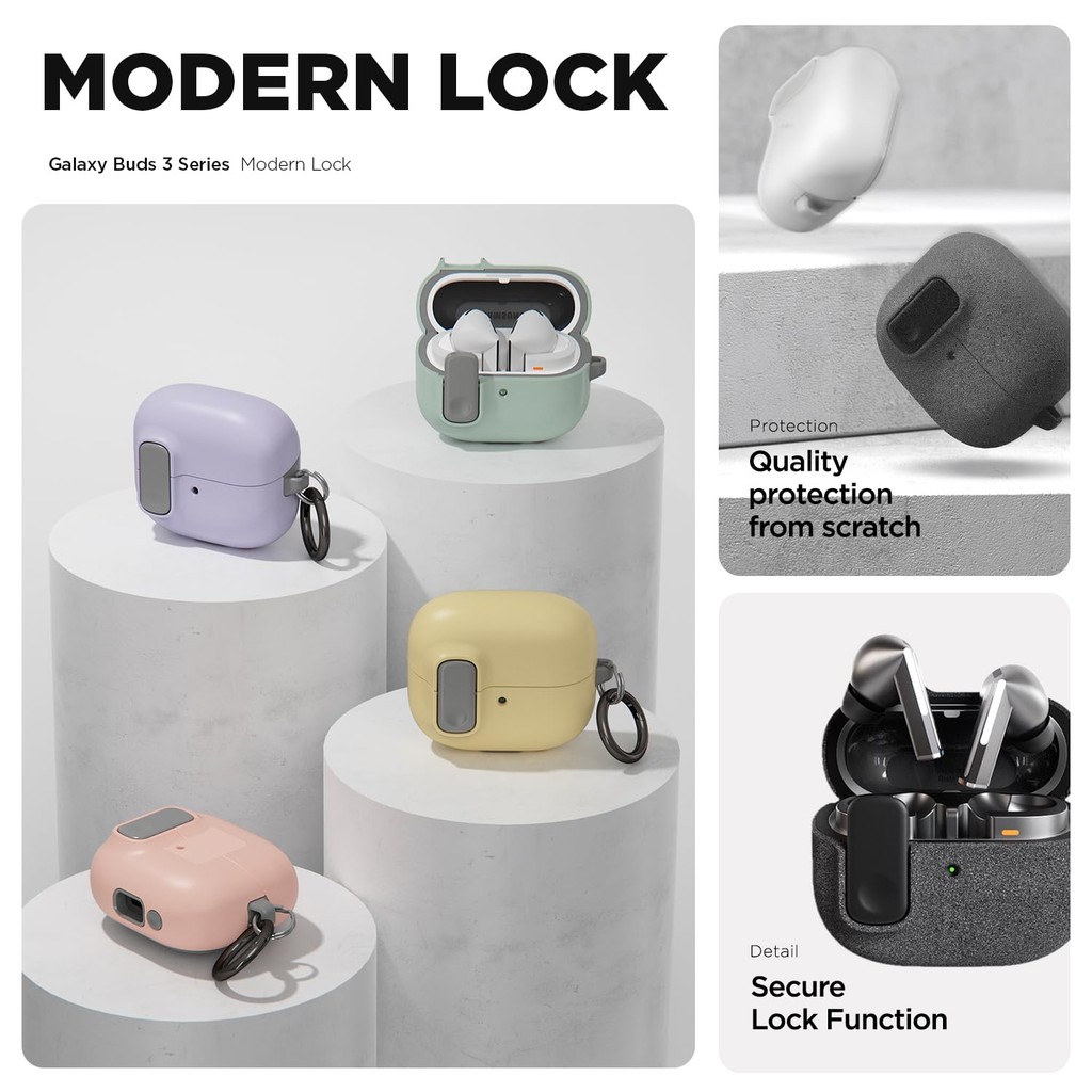 Design Modern Lock Case สําหรับ Galaxy Buds 3 & Galaxy Buds 3 Pro(2024) สําหรับ Samsung Galaxy Buds 