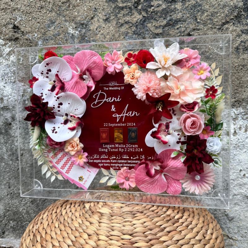 1-2 วัน / 30x40 อะคริลิค WEDDING Dowende BOX FRAME ตกแต่งใน Central Java