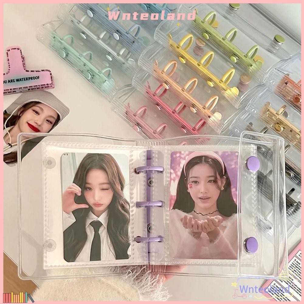 Wnteoland Photocard Holder, PVC Loose-leaf Binder Photo Album, Mini Idol Pictures Storage หนังสือการ์ดชื่อกันน้ํา