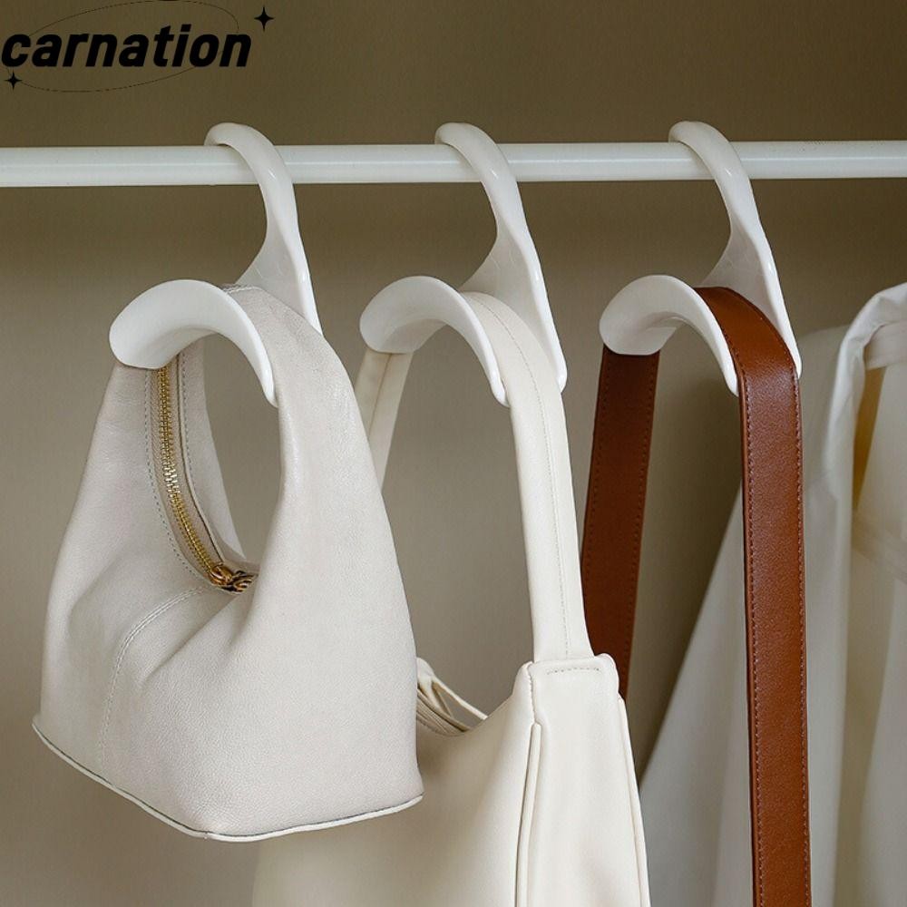 Carnation กระเป๋าถือ ตะขอแขวน, ชั้นเก็บของแขวนก้านตู้เสื้อผ้าป้องกันความเสียหาย, ตู้เสื้อผ้าพลาสติกแบบพกพา ตะขอแขวนกระเป๋าตู้เสื้อผ้า