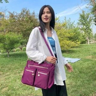 miss bag fshion1 กระเป๋าสะพายไหล่ความจุขนาดใหญ่ กระเป๋าเดินทางคอมพิวเตอร์