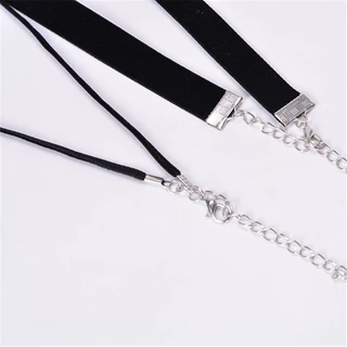 Retro Black Pendant Velvet choker Collarbone Chain