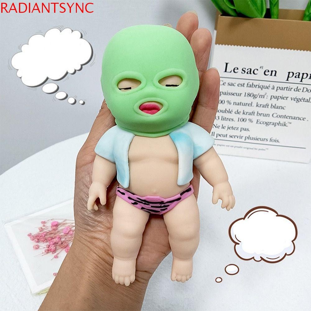 Radiantsync ตุ๊กตาสวมหน้ากากบีบซิลิโคน TPR การ์ตูน Fidget ของเล่นประสาทสัมผัส 3D Fidget ของเล่นบีบอัด