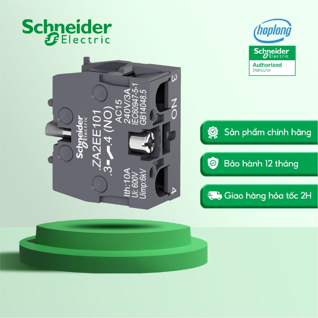 Schneider ZA2EE101 1NO ติดต่อเสริมสําหรับปุ่มกด-ไฟแสดงสถานะ XA2 series