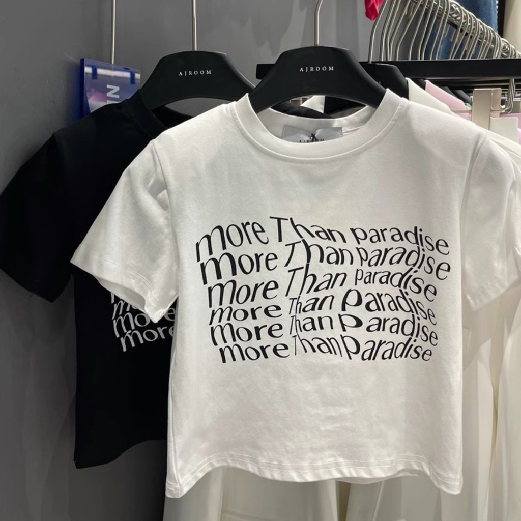 COD（จัดส่งภายใน 24 ชั่วโมง）เสื้อยืดพิมพ์ลายตัวอักษรผู้หญิงฤดูร้อนสั้นใหม่เสื้อแขนสั้นผ้าฝ้ายน่ารักbabytee