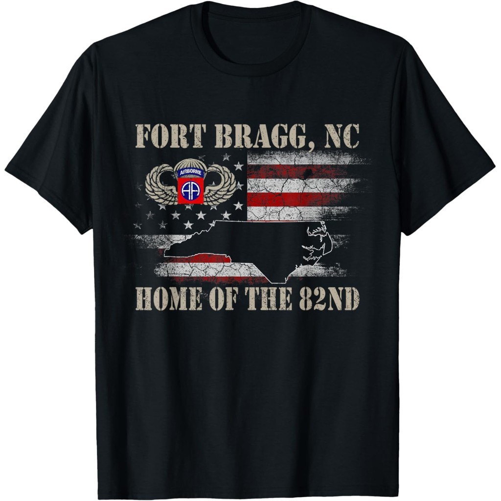 ปรับแต่ง 3D พิมพ์ North Carolina Pragueburg 82nd Airborne Division เสื้อยืดผู้ชายโพลีเอสเตอร์เสื้อยื