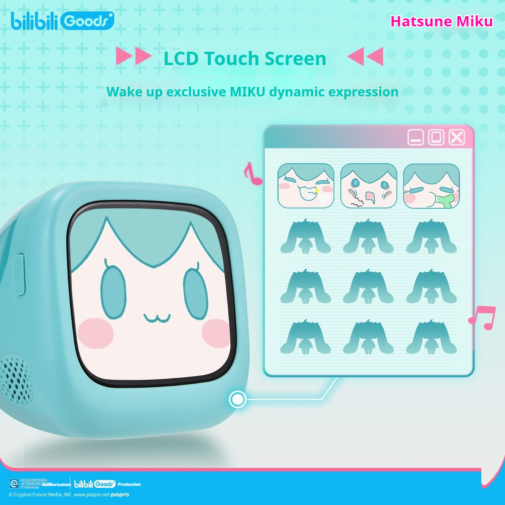 Bilibiligoods Hatsune Miku CUBE FACE หน้าจอสัมผัส LCD หูฟังบลูทูธไร้สายจริง