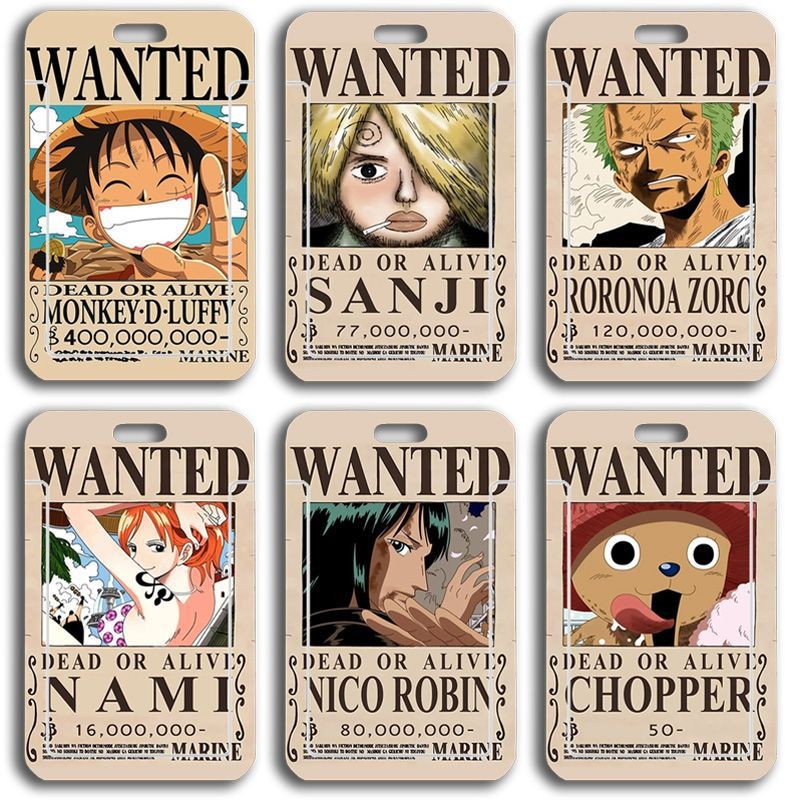 One Piece Wanted Card Holder Bus Campus Access Control Work Cover Transparent Meal Bag