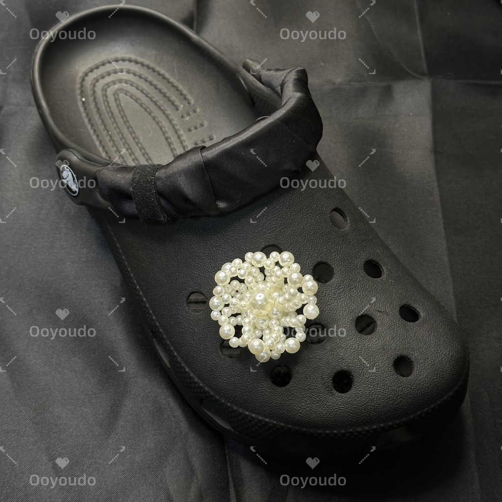 1 ชิ้น Big Rose Pearl ดอกไม้ DIY clog รองเท้าแตะสติกเกอร์ Charm ปุ่มแฟชั่นรองเท้าอุปกรณ์เสริม - รูปที่ 4
