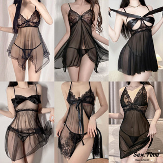💚Sex time💜ชุดนอนหญิง ชุดซีทรูเซ็กซี่ ชุดนอนลูกไม้เซ็กซี่ บาง…