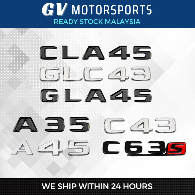 พร้อมสต็อก Mercedes Benz AMG โลโก้ AMG Emblem A35 A45 C43 C63 E63 C63s E63s CLA45 GLA45 GLC63 GLS63 