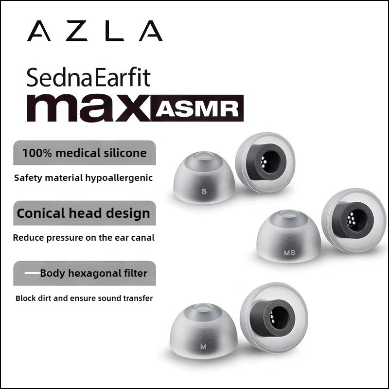 1 คู่ AZLA Max ASMR Eartips ซิลิโคน Eartips สําหรับหูฟังไร้สายหูฟังเปลี่ยนเคล็ดลับสําหรับ Galaxy Buds2Pro XM5 pi7 E8