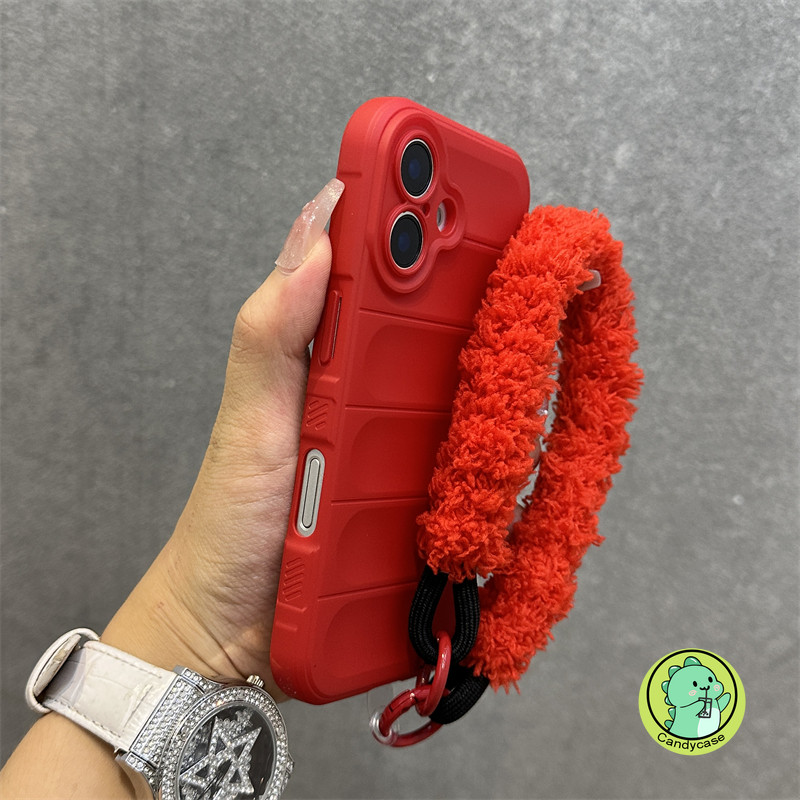 ปลอกplushสําหรับoneplus 13 13R 12 12R 11R 10T 10R 5G 4G Simple 3Dฝาครอบน่ารักการ์ตูนCandyสีสายรัดข้อ