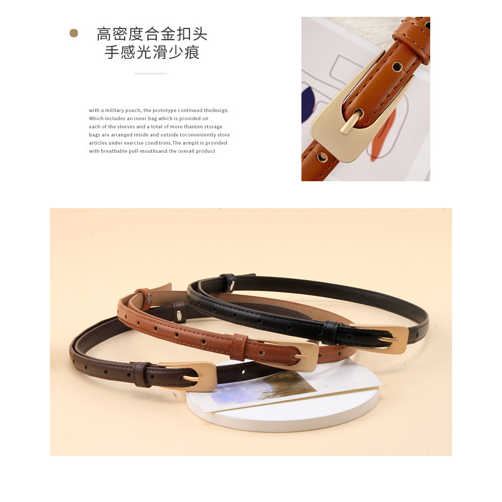 【ส่งไวจากไทย】เข็มขัดลําลองผู้หญิงอุปกรณ์โลหะสีพื้นฐานหลายสี - รูปที่ 7