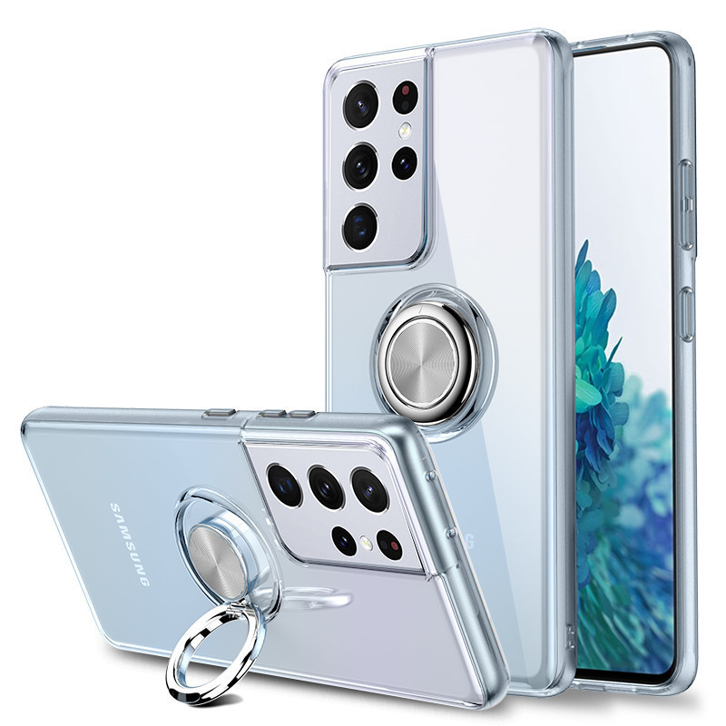 S25 S23 S23 S22 S21อัลตร้า5กรัมคริสตัลกรณีโลหะแหวนแม่เหล็กกลับเชลล์สำหรับ S amsung g alaxy FE บวกกัน