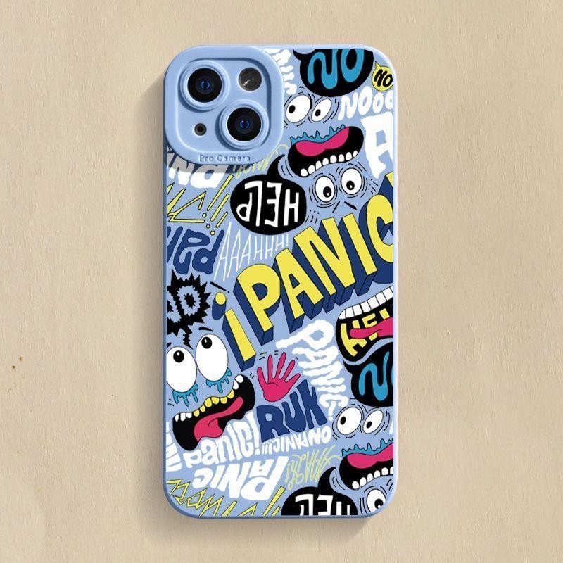 เคสโทรศัพท์ลายกราฟฟิตี้สุดเท่ ลายอิโมจิ สำหรับ iPhone XR/15PROMAX/16PLUS/8PLUS/12PRO/14PRO/13PROMAX/16PRO/XSMAX/11/15PLUS กันกระแทกและทนทาน - รูปที่ 7