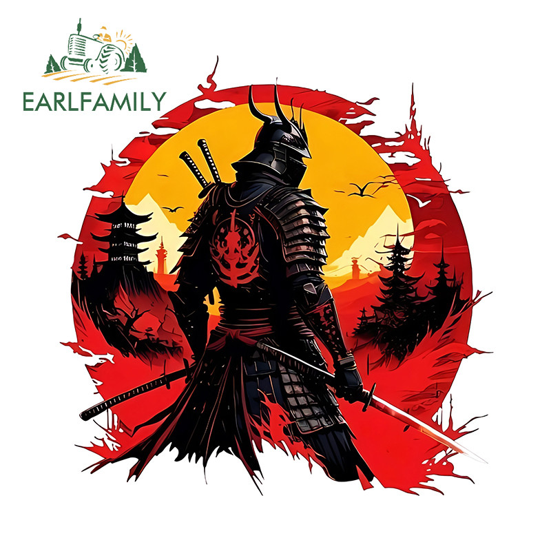 EARLFAMILY Samurai รถจักรยานยนต์ Windows กันชนบุคลิกภาพ Scratch-Proof ไวนิล Decal PVC แฟชั่นกันน้ํารถประตู Racing Drifting กราฟิก