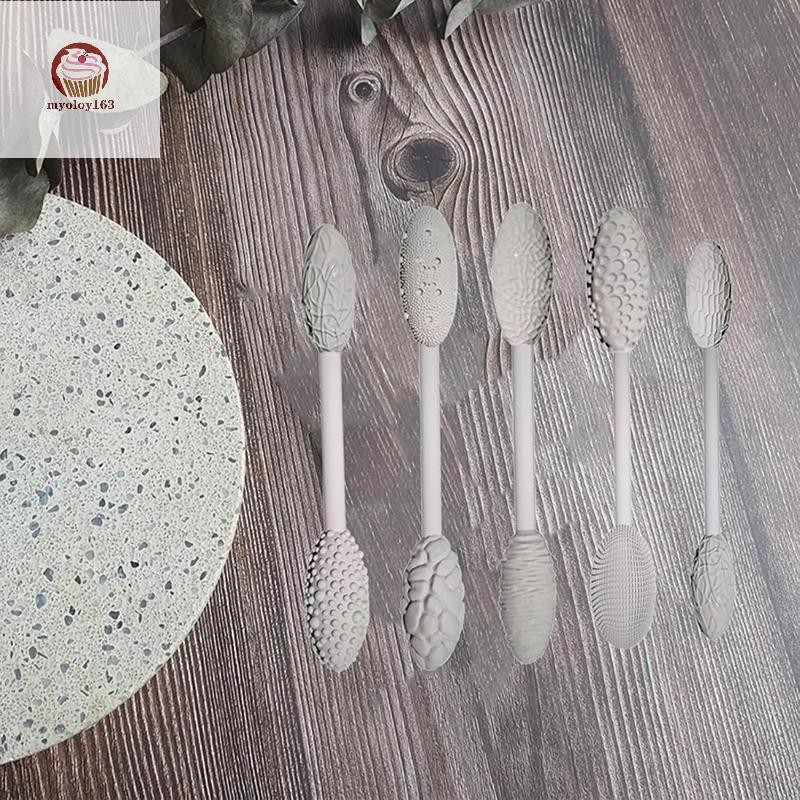 Myoloy Texture ชุดเครื่องมือสําหรับ Clay Art, Oval Clay Modeling Pattern Rollers Kit, Clay Texture R