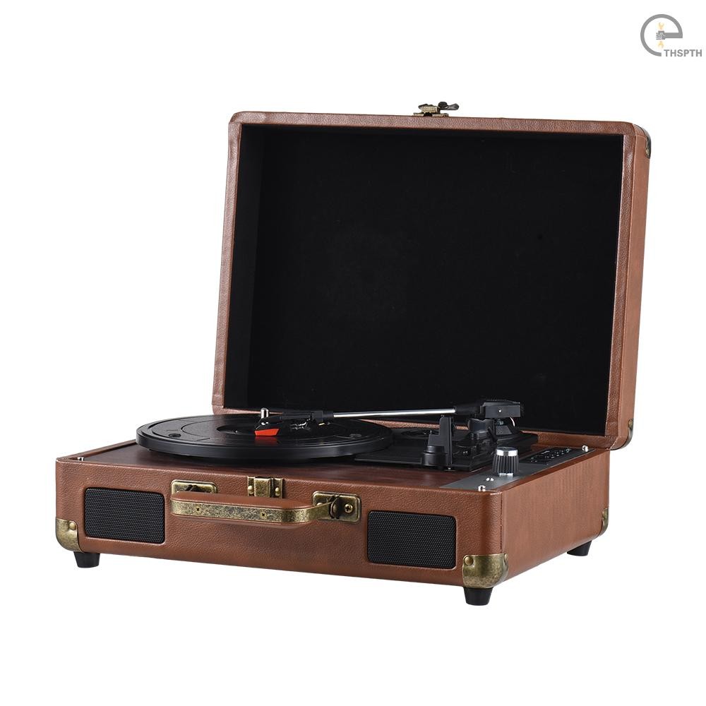 Vintage Vinyl Record Player BT Phonograph USB Recording 33/45/78RPM Support for 7/10/12inch Vinyl Re
