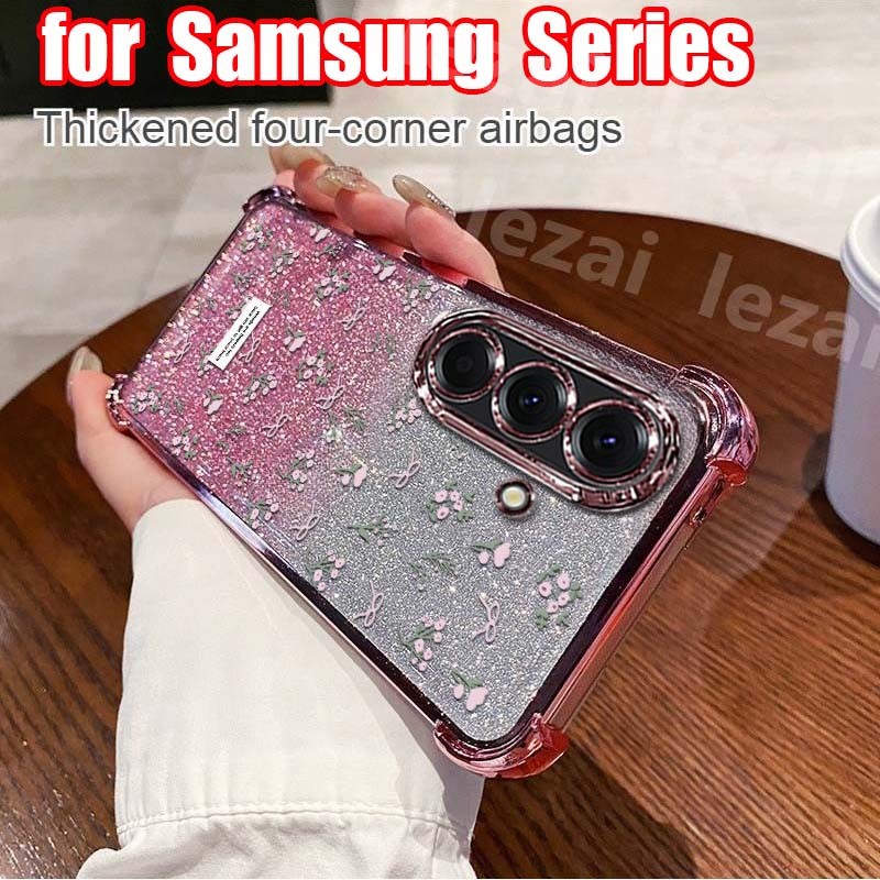 เคสSamsung A56 A55 A36 A26 A16 A05s A54 A33 A34 A35 A53 A73 A06 A05 A32 5Gเคสโทรศัพท์ใสหรูหราความงามกันกระแทกหนาAir Cushion Anti-Fallสําหรับผู้หญิง