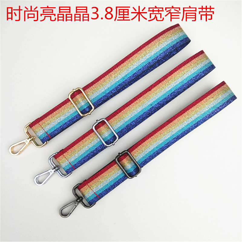 3.8เซนติเมตรแฟชั่นใหม่สดใสสายกระเป๋าแคบสายคล้องไหล่อุปกรณ์เสริมกระเป๋าหญิงทุกการแข่งขันเปลี่ยนสายคล้องไหล่ยาวหนึ่งไหล่ในแนวทแยงหนาสา