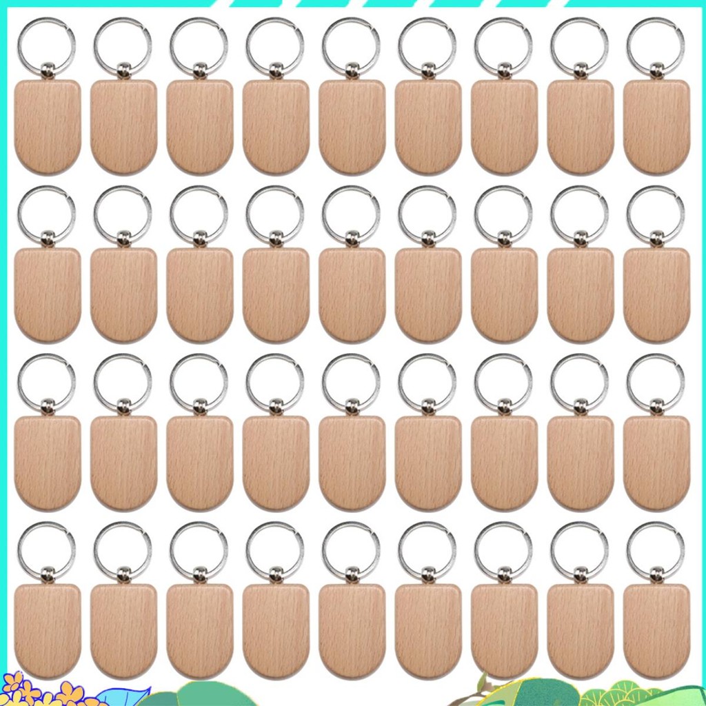 50ชิ้นแท็กกุญแจไม้เปล่าคีย์แกะสลักช่องว่างที่ยังไม่เสร็จพวงกุญแจไม้พวงกุญแจแหวนแท็กที่สําคัญสําหรับงานฝีมือ ทําเอง สไตล์7