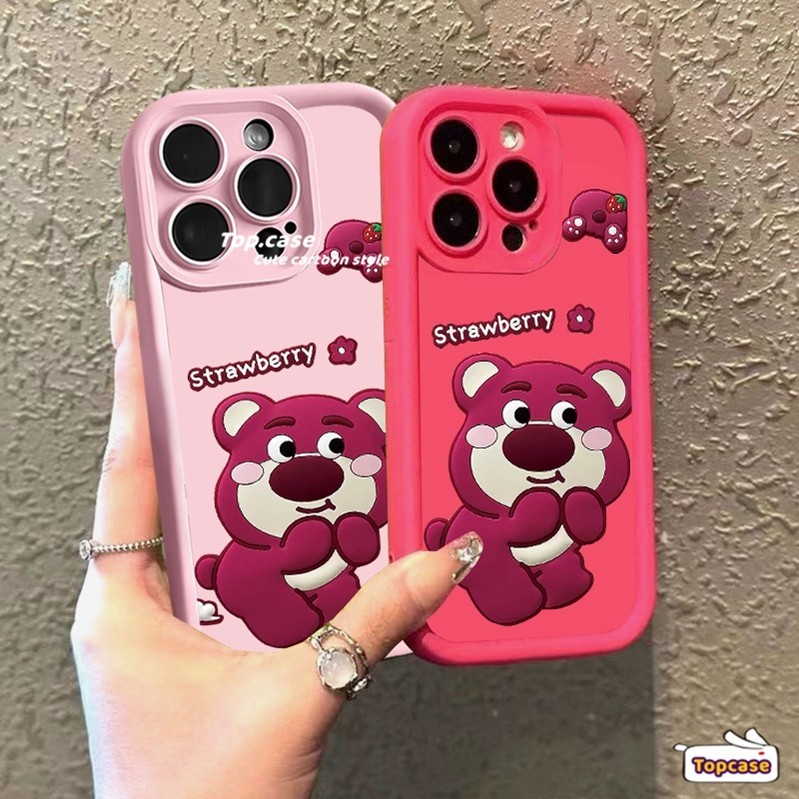 สําหรับoppo A3X A60 A79 A38 A18 A58 A17 A17k A78 A57 A5s A76 A96 A16s A15 A15s A16k A77s A7 A3s A5 A54 A93 A74 A95 2020 กรณีสตรอเบอร์รี่การ์ตูนกรณีกรณี