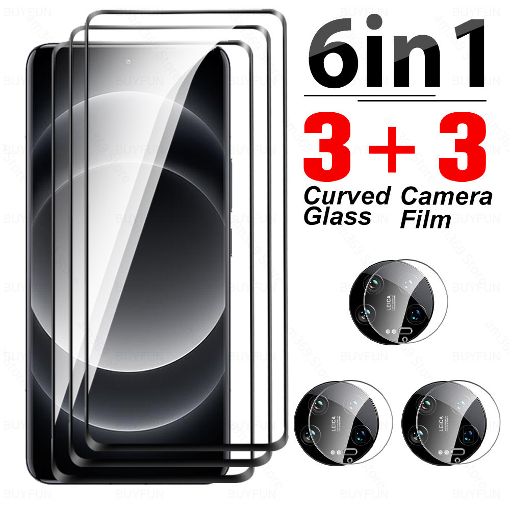 6in1 Camera Lens Film For Xiaomi 14 Ultra 5G Tempered Glass Case Xiaomi14 Mi 14Ultra Xiaomi14Ultra 5G 9D Curved Screen Protector