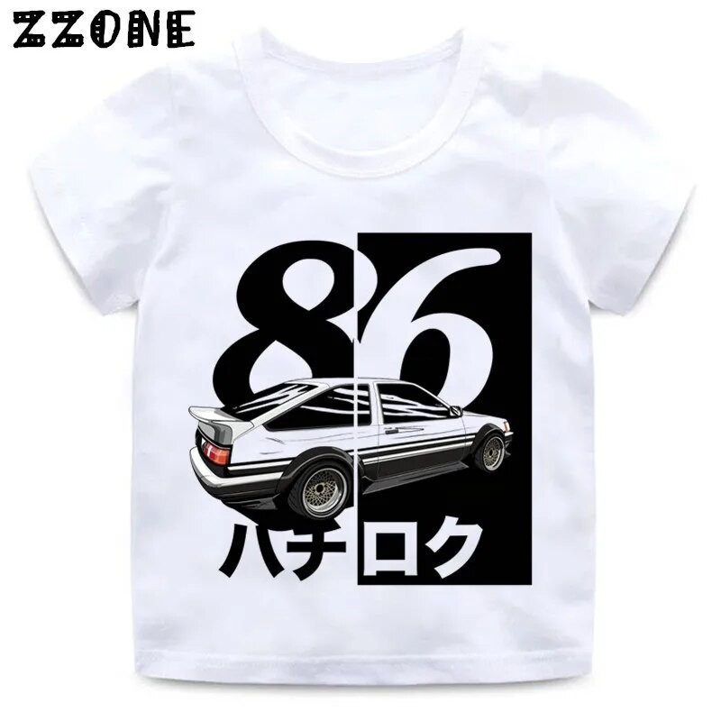 เด็กสาวอะนิเมะ AE86เริ่มต้น D Drift พิมพ์ T เสื้อเด็ก Cool ออกแบบเสื้อผ้า Enfant ฤดูร้อนเสื้อยืดสีขาว 100-150cm
