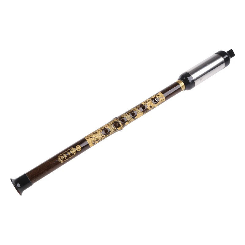 1Pc Chinese Ethnic Instrument Black Bamboo Bawu Pipe BaWu Flute Tune G Detachable