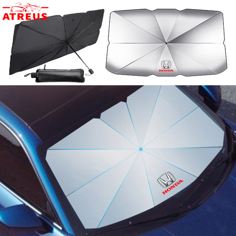 Honda ร่มกันแดดในรถ กันUV ร่มบังแดดหน้ารถ ม่านบังแดด กันแดด สะท้อนแสงแดด ที่บังแดดในรถยนต์ สำหรับ Honda civic 11th gen fd fc eg fk HRV Jazz City Mugen Fit Vezel Accord BRV WRV Stream