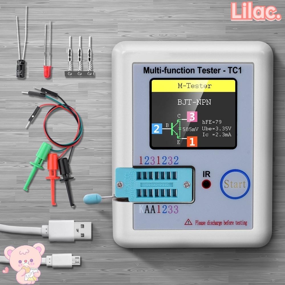 Lilac LCR-TC1 เครื่องวัดมัลติมิเตอร์ หน้าจอ LCD NPN PNP ไดโอด ไตรโอด