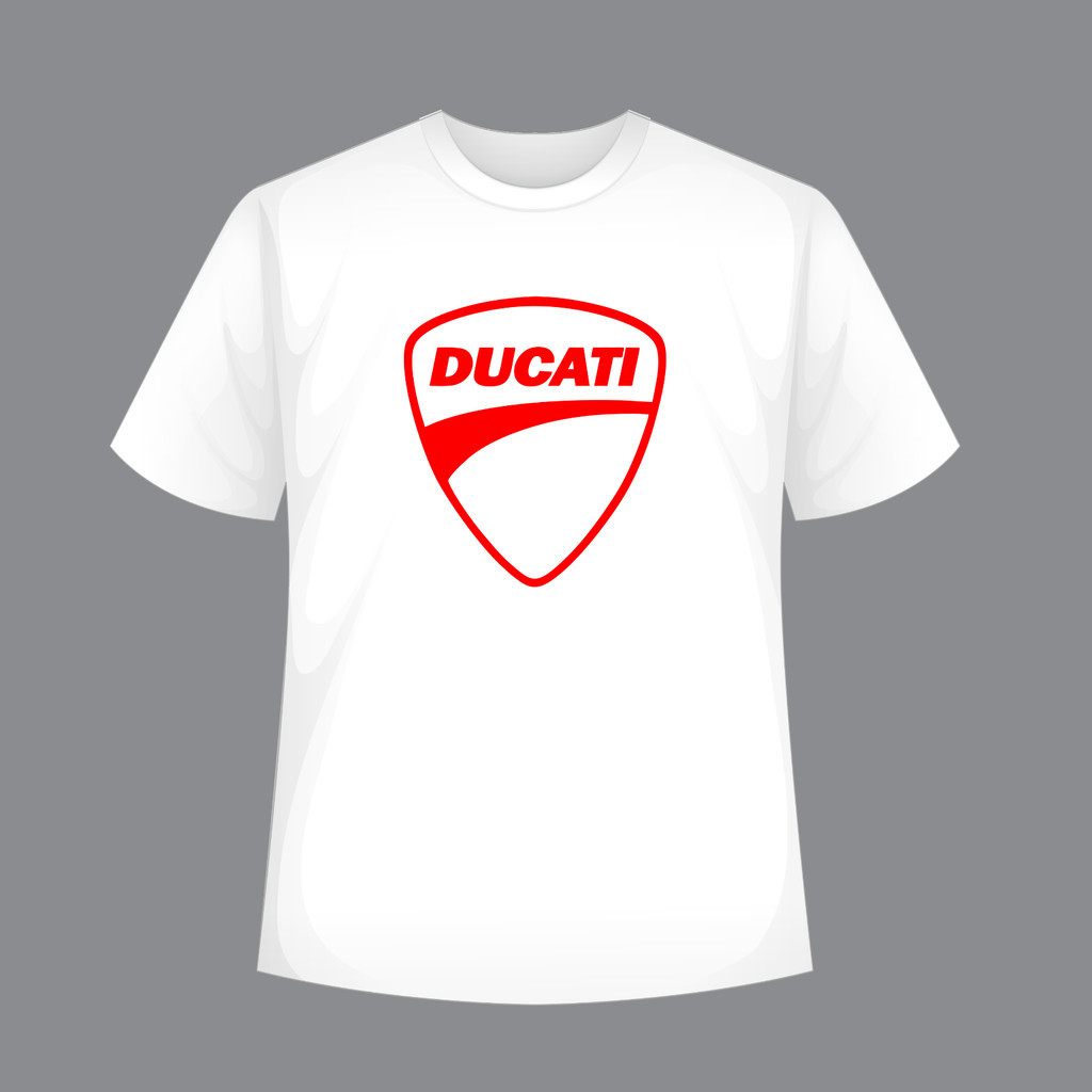 เสื้อยืด พิมพ์ลายโลโก้ Ducati Usa สีขาว สําหรับผู้ชาย