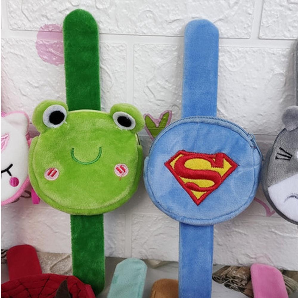 HOBBYIN สายรัดข้อมือการ์ตูน,สายรัดข้อมือตุ๊กตาผ้ากํามะหยี่ตกแต่งกระเป๋าใส่เหรียญการ์ตูนน่ารัก